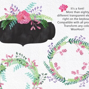 Bittersweet Floral Elements Editable Vector Clip art Font Download Personal Commercial Dingbat Font image 3