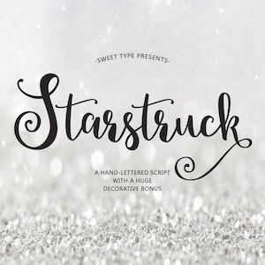 Starstruck Hand-lettered font download Calligraphy script commercial or personal image 1