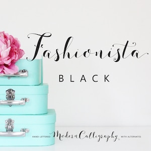 Fashionista Black Modern Calligraphy Script Font Commercial Download