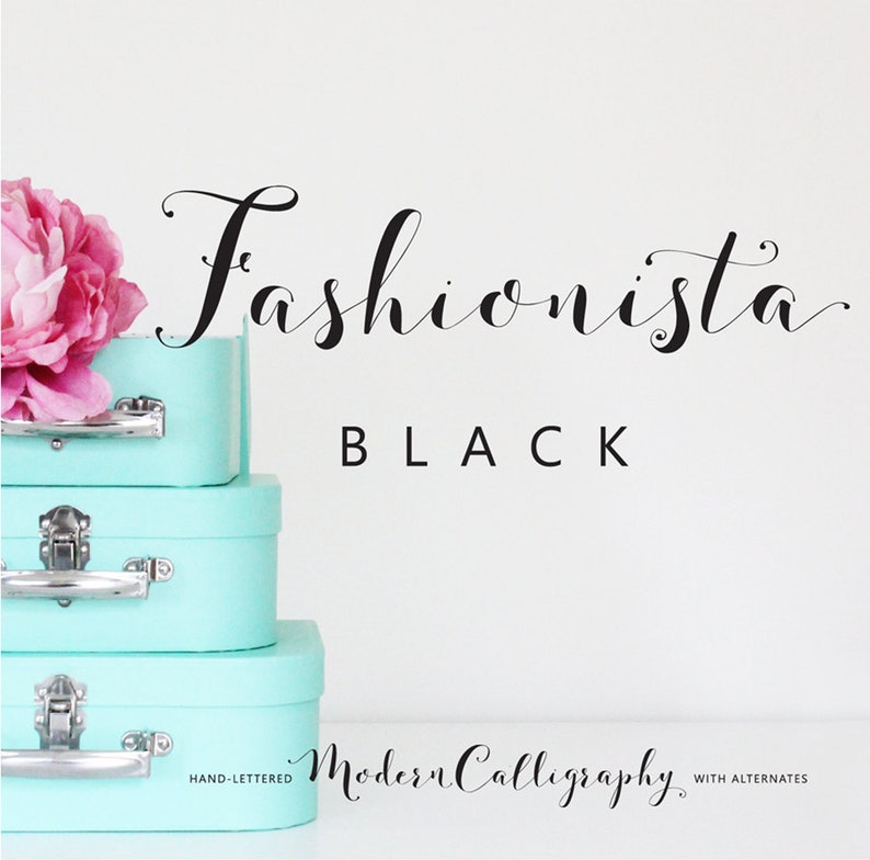 Fashionista Black Modern Calligraphy Script Font Commercial Download image 1