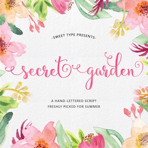 Secret Garden Hand-lettered Script, Calligraphy Cursive Font Download Commercial or personal