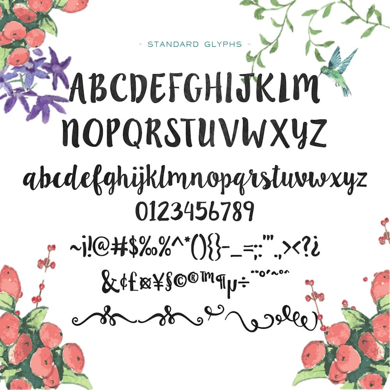 Ink Blossoms Hand Drawn Font Commercial Download aka LillyBelle image 2