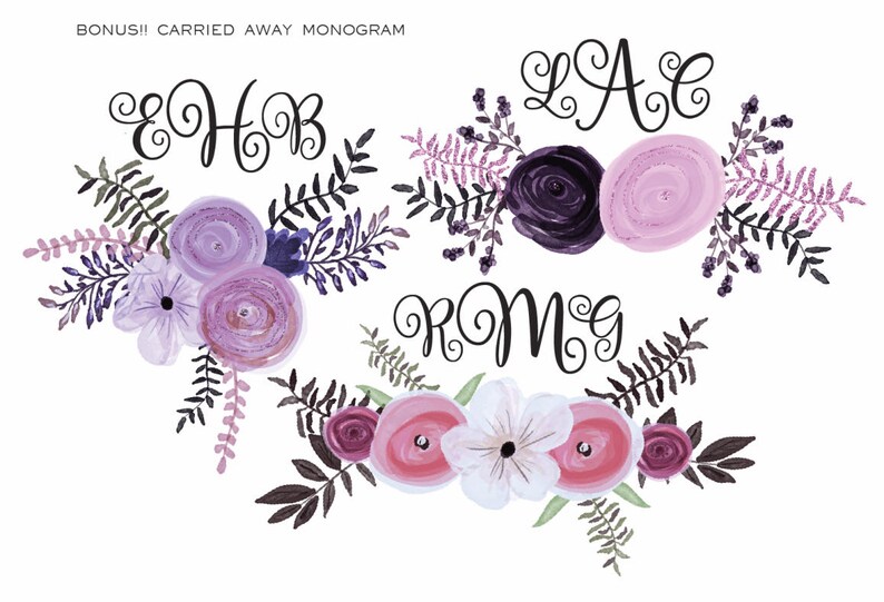 Carried Away and Monogram Bonus Cursive Script Font Download Personal or Commercial original Ballerina Script image 3