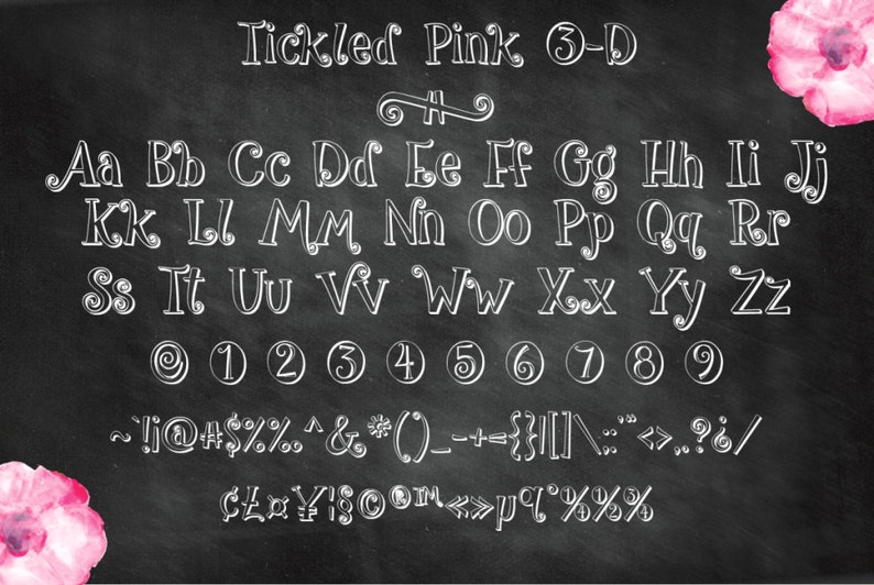 Tickled Pink Sweet Quirky Font Download Personal or Commercial image 3