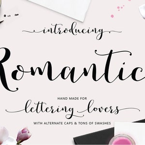 Romantic Hand Lettered Calligraphy Script Font Download image 1