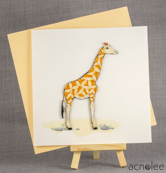 3D Handmade Card Quilling Card Quilled Giraffe Animal Card Etsy
