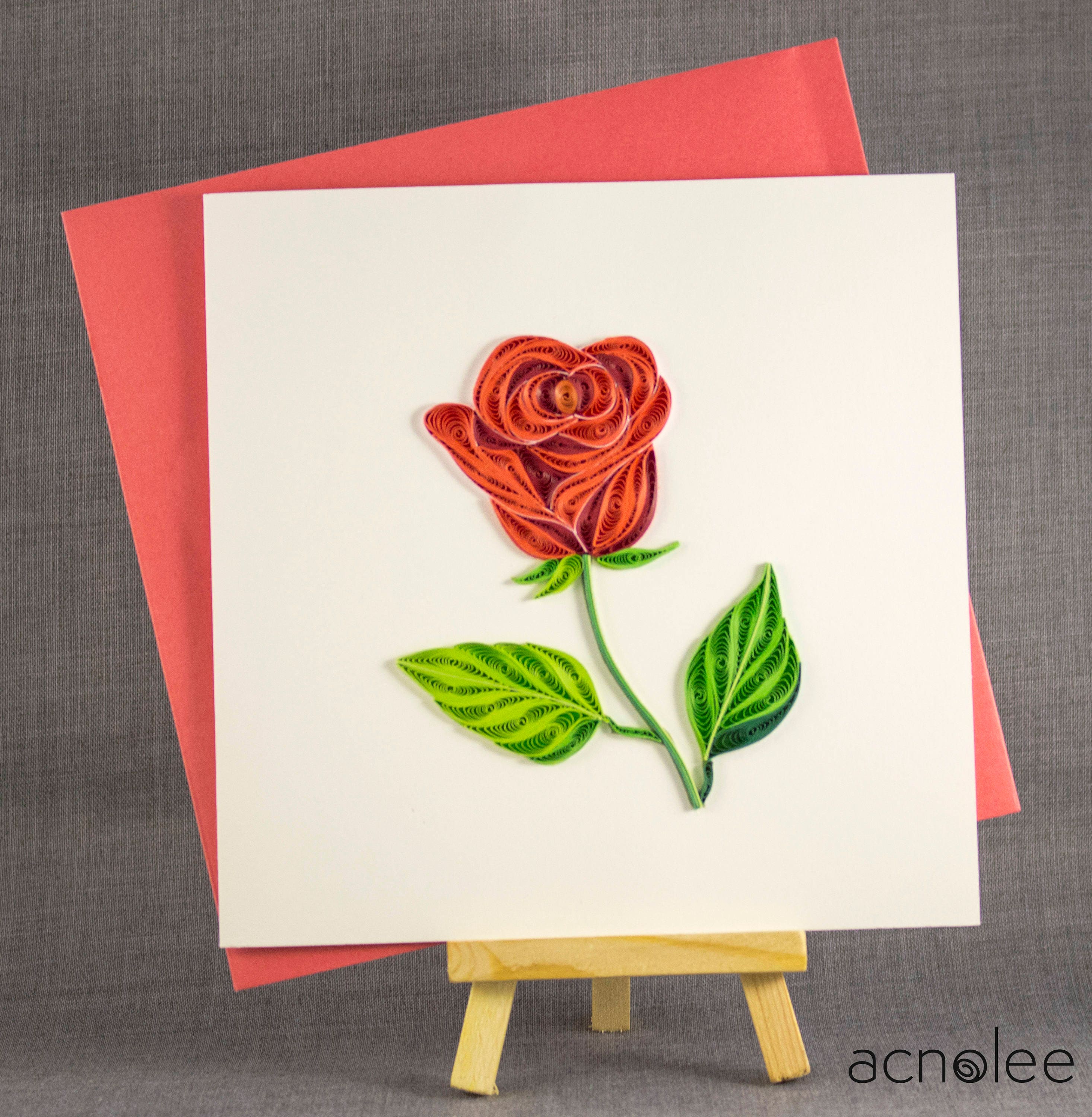 Rose Greeting Quilling Cards 3D, Unique Paper Handmade Greeting Cards For  Birthday, Color Art Quilled Cards Gift, Romance Card, Pretty Card,  Beautiful