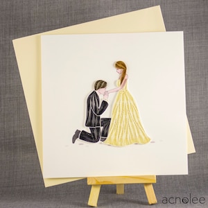 3D-handgemaakte kaart filigraan Card Quilled bruid en bruidegom bruiloft kaart papier filigraan