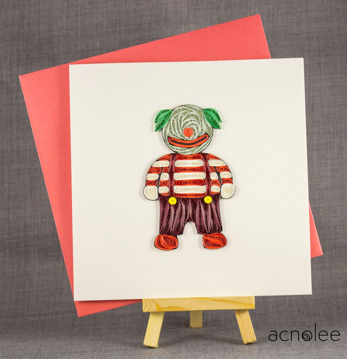 3D Handmade Card Quilling Card Quilled Clown Halloween Card Etsy