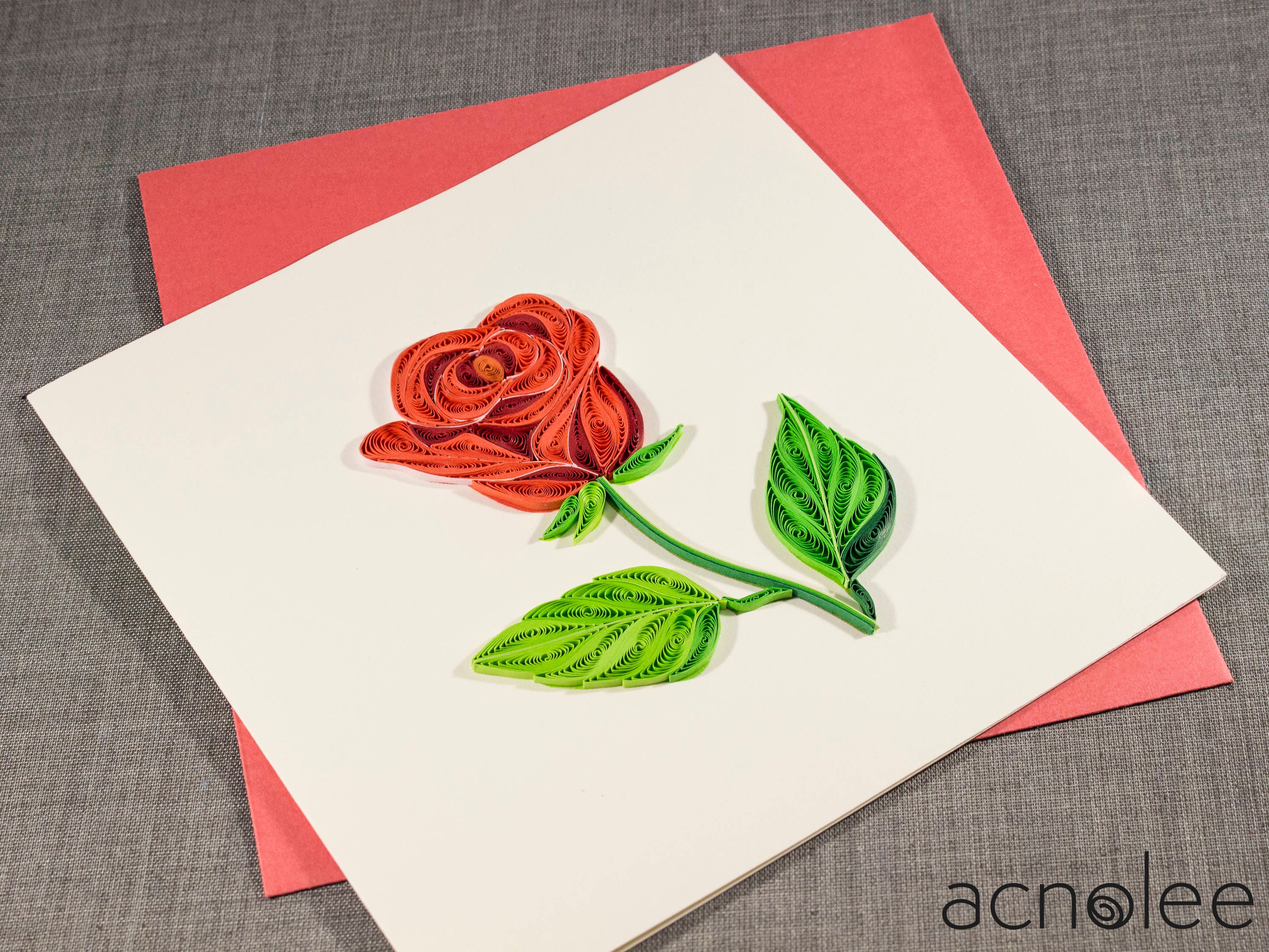 3D Handmade Card Quilling Card Quilled Rose Love Card Paper Etsy UK