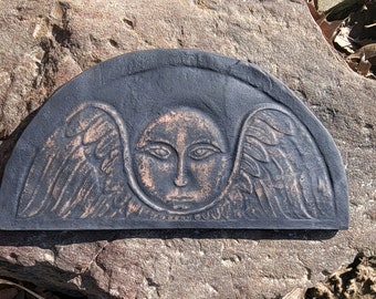 Reproduction of Colonial Connecticut Gravestone Imprint in Kiln Fired Clay - CNC Router Art  - 1700's Milford, CT