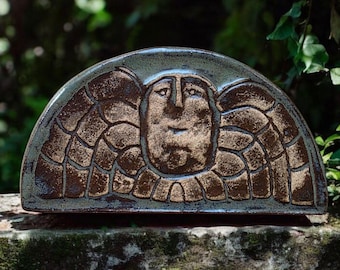 Kiln Fired Clay Gravestone Replica – Colonial Memento Mori Art