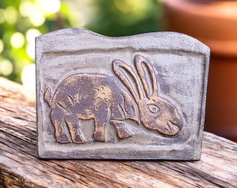 Stoneware Rabbit Carving: Elmley Castle Church Guardian - Handmade Pottery