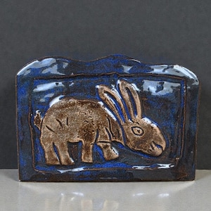 Stoneware Rabbit Carving: Elmley Castle Church Guardian - Handmade Pottery