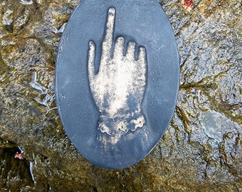 Remember Your Heavenly Reward - Pointing to Heaven - 1800's Gravestone Impression in Kiln Fired Clay - Memento Mori, Alternative Art