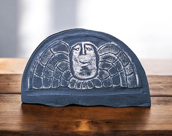 Kiln Fired Clay Gravestone Replica – 1700s Colonial Memento Mori Art