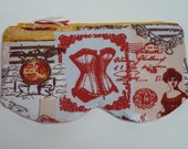 Glasses case/zippered eye pouch/vintage girly cotton fabric/girly cotton fabric/sunglass case