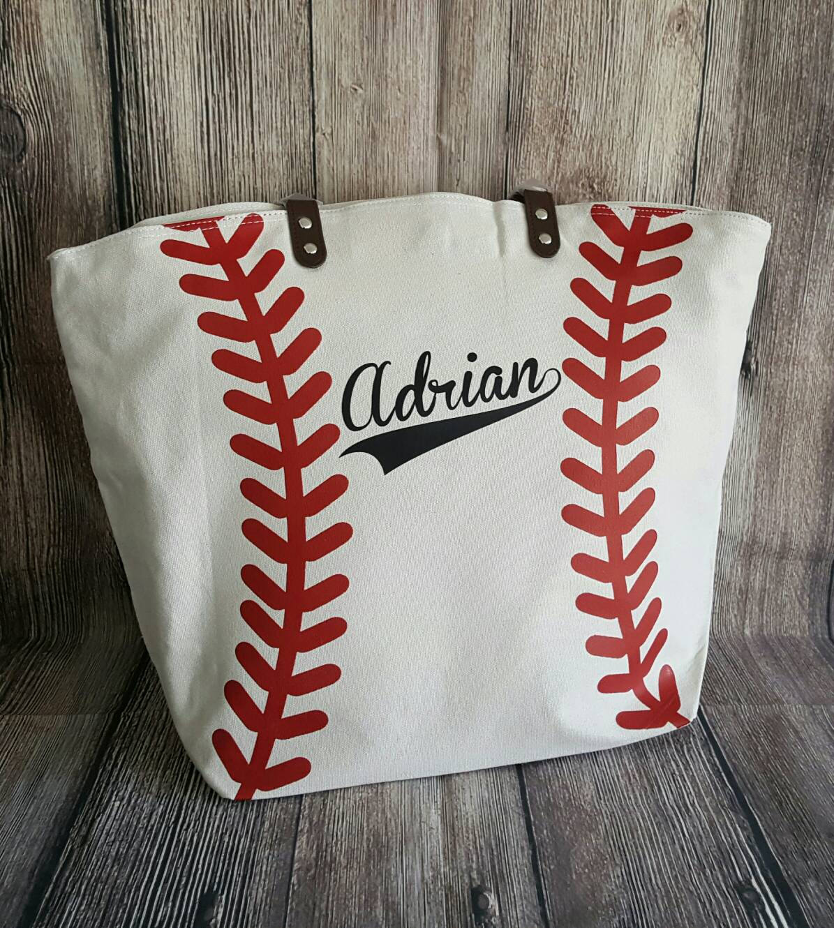 Personalized Baseball Mom Tote Bags White Baseball Bag Tote Etsy