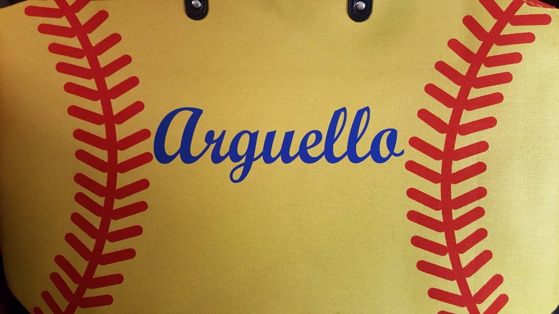 Personalized Softball Mom Tote Bags Yellow Softball Bag Tote Etsy