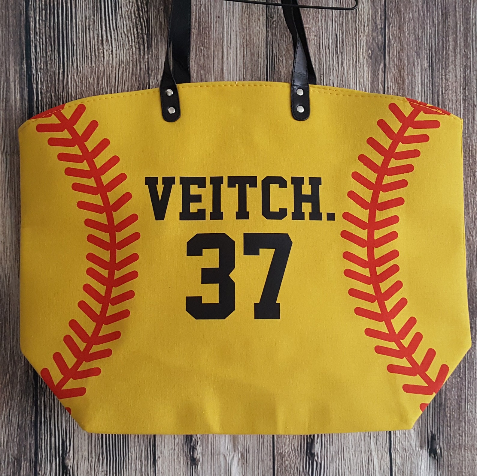 Personalized Softball Mom Tote Bags Yellow Softball Bag Tote Etsy