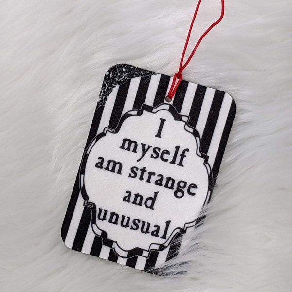 I Myself Am Strange and Unusual Car Air Freshener Black and White Striped DIY Felt Car Rear View Mirror Accessory Air Freshener