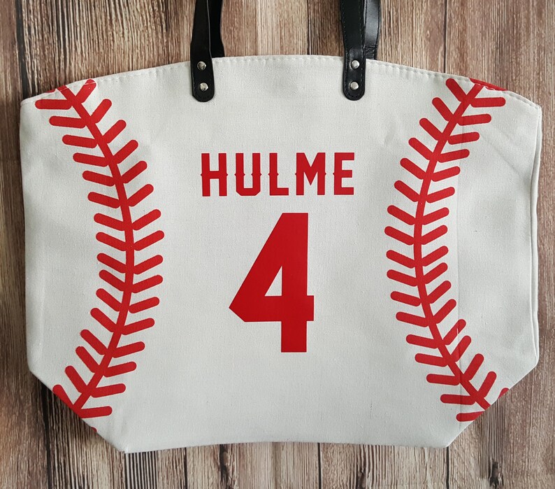 Personalized Baseball Mom Tote Bags White Baseball Bag Large Etsy