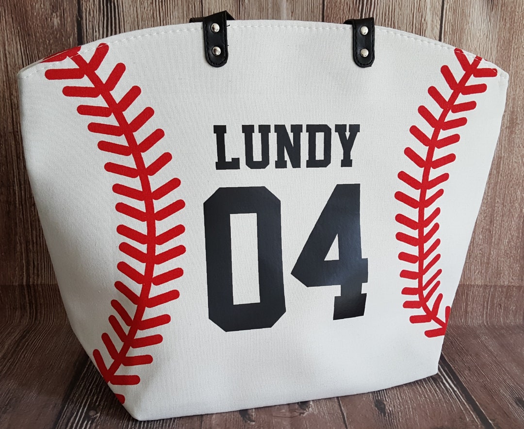 Personalized Baseball Mom Tote Bags White Baseball Bag Large Tote Bag ...