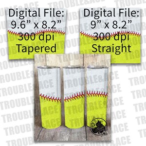 Glitter Baseball Softball Stitches Design Template for 20 Oz Skinny ...