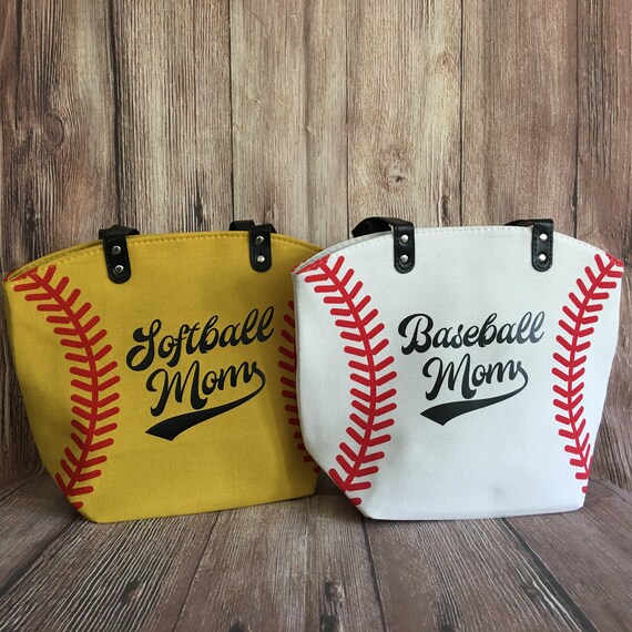 Softball Mom Small Tote Bags Yellow Softball Bag Small Tote Bag Spirit Wear Etsy