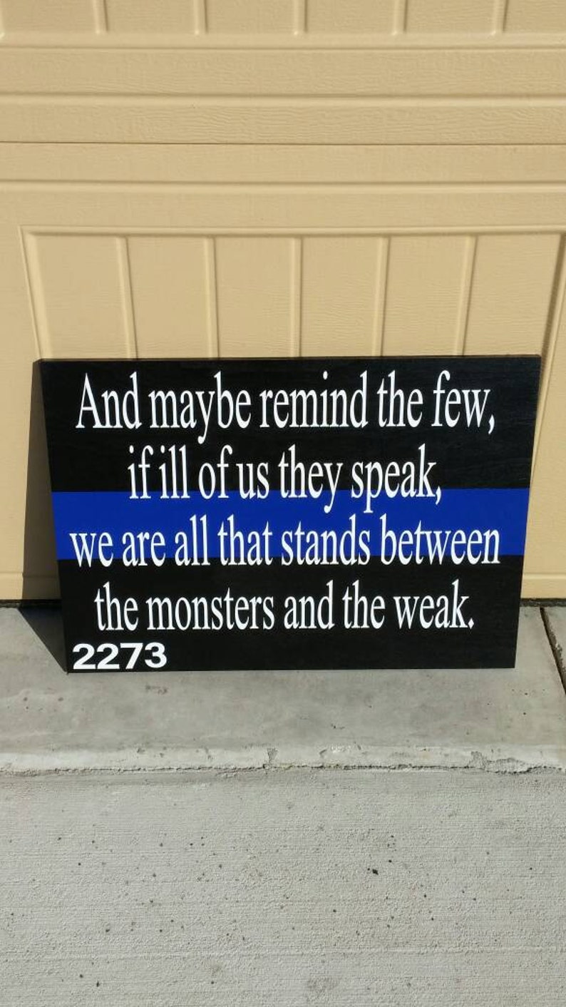 Thin Blue Line Remind the Few Quote. 14 x 20 Plaque Police | Etsy