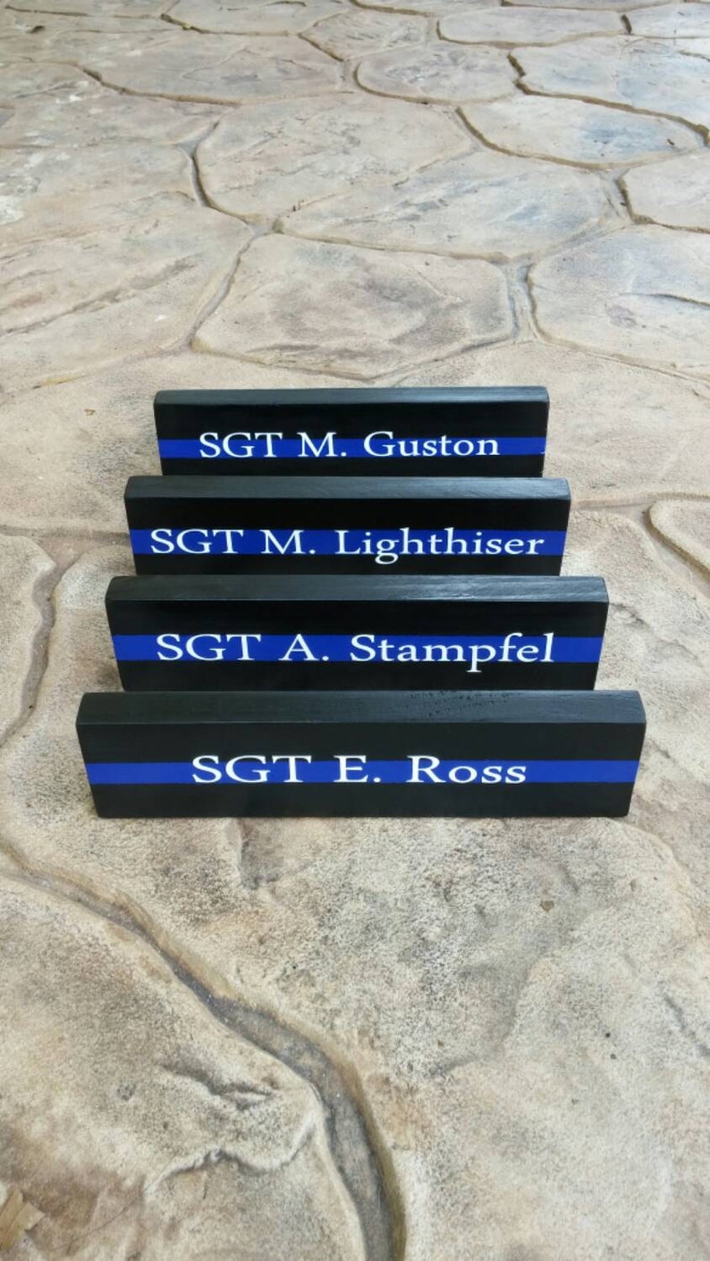 10 Thin Blue Line Desk Plaques Name Plate Quanity 10 Etsy