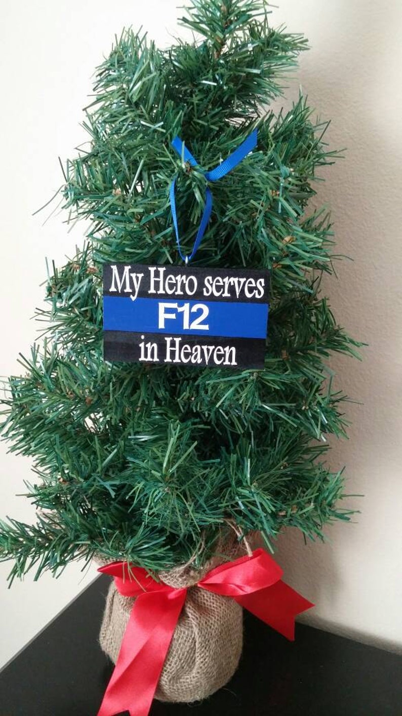 Thin Blue Line Christmas Ornament 