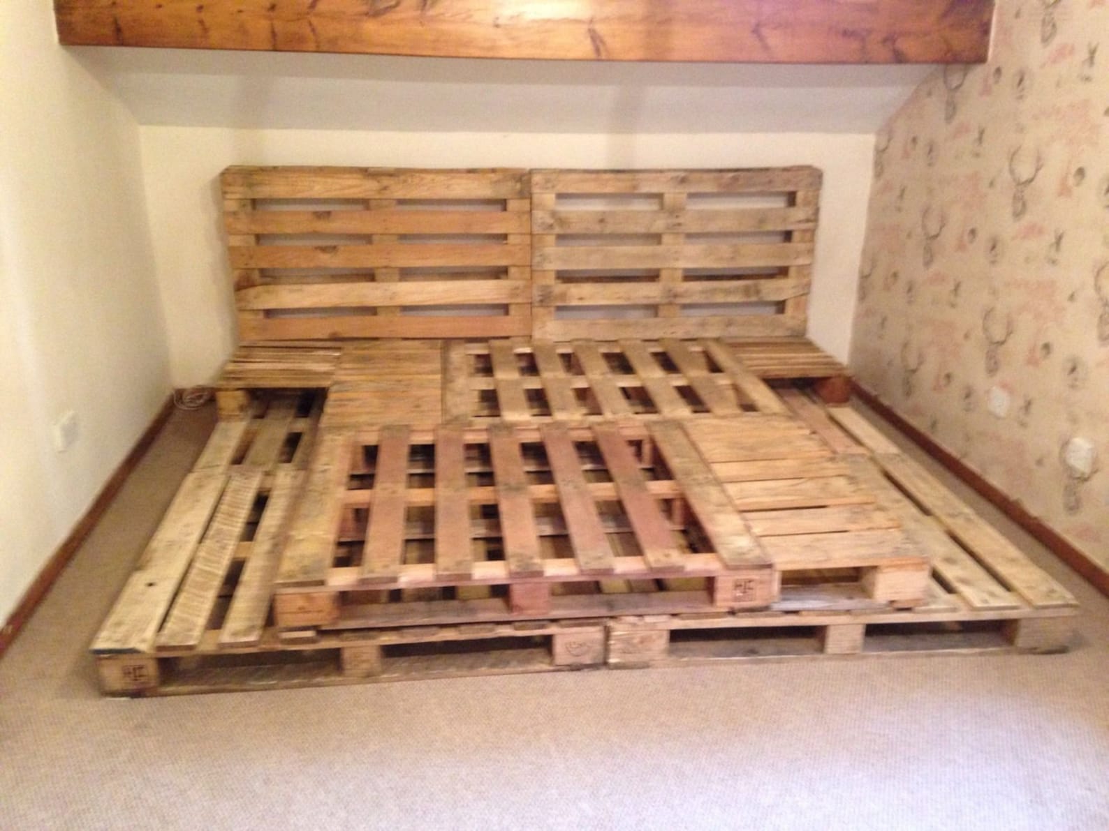 Custom Handmade Rustic Wooden Pallet Bed King Size Bed Etsy UK