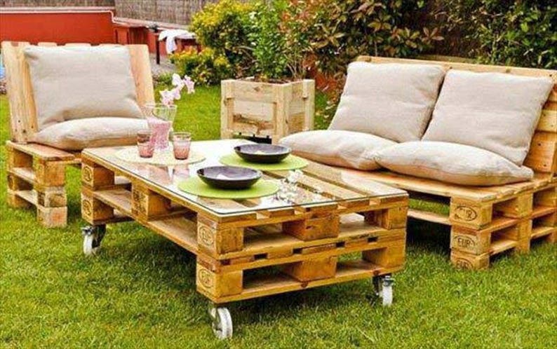 Muebles de jardín de paletas sofá rústico mesa y silla - Il 794xN.1313499563 R0qr