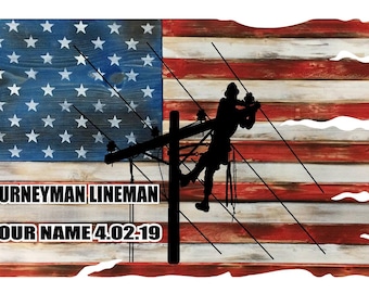 Custom Journeyman Lineman Top Out Sign