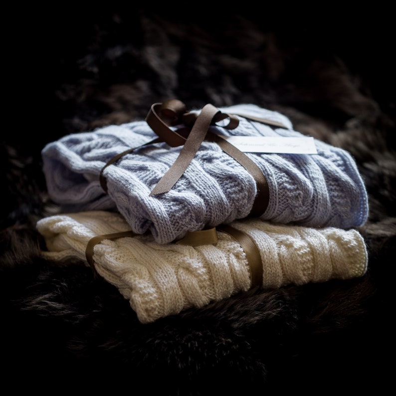 Cashmere Baby Blanket in Blue Etsy