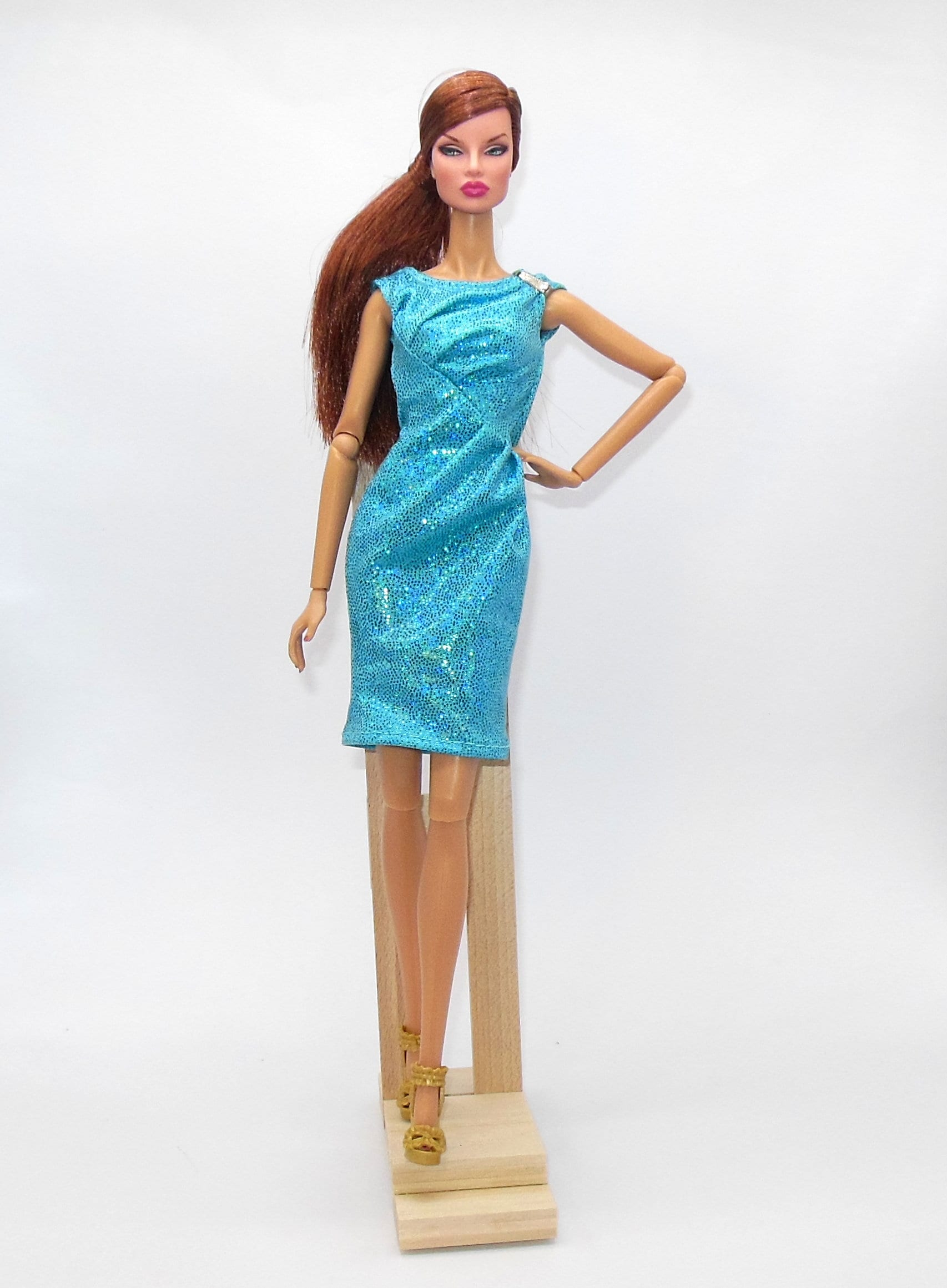 Blue Dress for IT Integrity Toys, Barbie , Barbie Doll Outfit