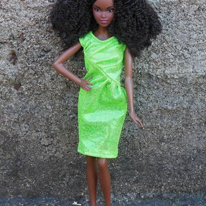 Doll clothing | Fashion doll clothes | Green dress for 11,5 inch fashion dolls | Doll outfit in 1:6 scale | Handmade |