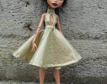 Gold dress for Monster doll, MH, outfit for MH