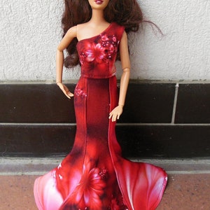 Doll clothing | Fashion doll clothes |  Elegant dress for 11,5 inch fashion dolls | Doll outfit in 1:6 scale |  Handmade |