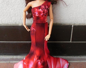 Doll clothing | Fashion doll clothes |  Elegant dress for 11,5 inch fashion dolls | Doll outfit in 1:6 scale |  Handmade |