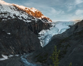 Exit Glacier Kenai Fjords National Park Landscape Photograph, Icefield, Sunrise, Glacier Water, Alaska, Glacier Art,  Wall Art, Large Print