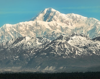 Denali Mountain Landscape Photograph, Mount McKinley , Seward, National Park, Alaska, Colorful, Portrait, Vivid, Wall Art, Large Print
