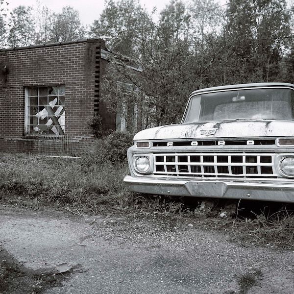 Old Ford Truck Vintage Photograph, Rusty, Classic, 60's, Pick-up, Large Print, Abandoned, Old Country, Back Road, American, Mid Century