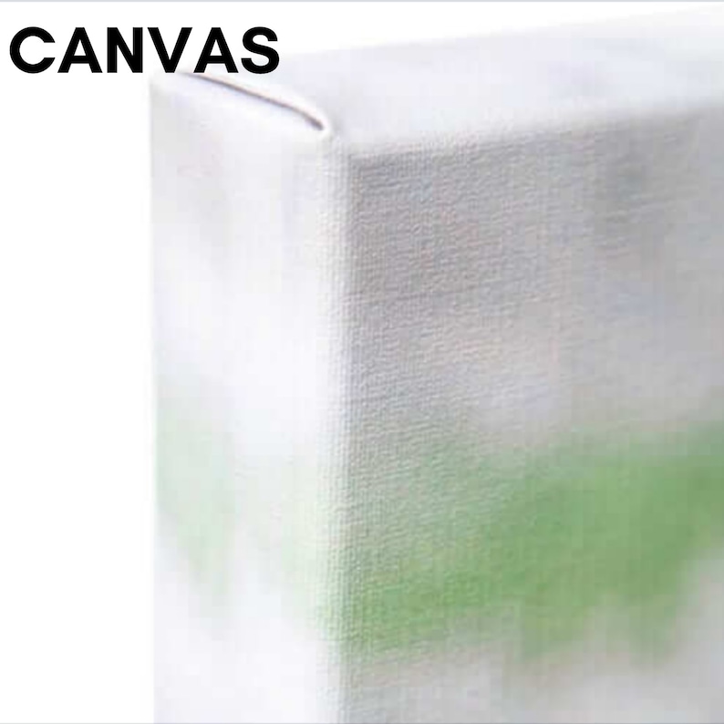 May include: Close-up of a white canvas texture with a subtle green gradient. The canvas is stretched and ready for painting.
