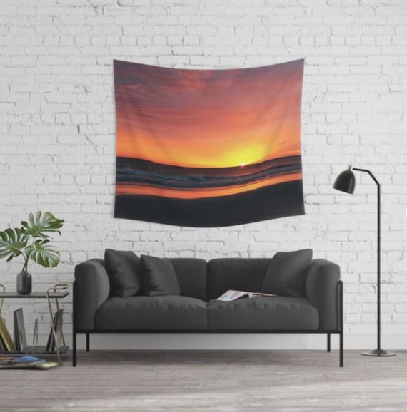 Wall Tapestry Florida Sunset Orange Black Modern Art - Modern Wall Tapestry Wall Tapestry Florida Sunset Orange Black Modern Art - Modern Wall Tapestry