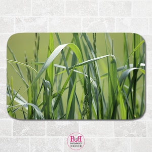Green Grass - Bath Mat, Nature Bathroom Decor, Green Floor Mat, Kitchen Mat, Microfiber Floor Mat, Kitchen Floor Decor, Interior Design
