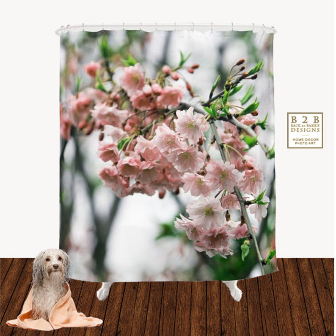 Weeping Cherry Shower Curtain Pink Mauve White Floral - Etsy