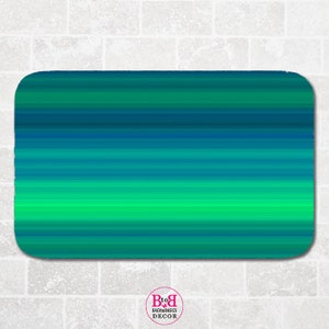 Green Gradient Bath Mat, Nature Bathroom Decor, Green Floor Mat, Kitchen Mat, Microfiber Floor Mat, Kitchen Floor Decor, Spring Decor