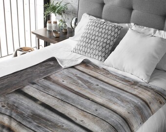 Throw Blanket, Austrian Barn, Grey, Brown, Old Wood, Fleece